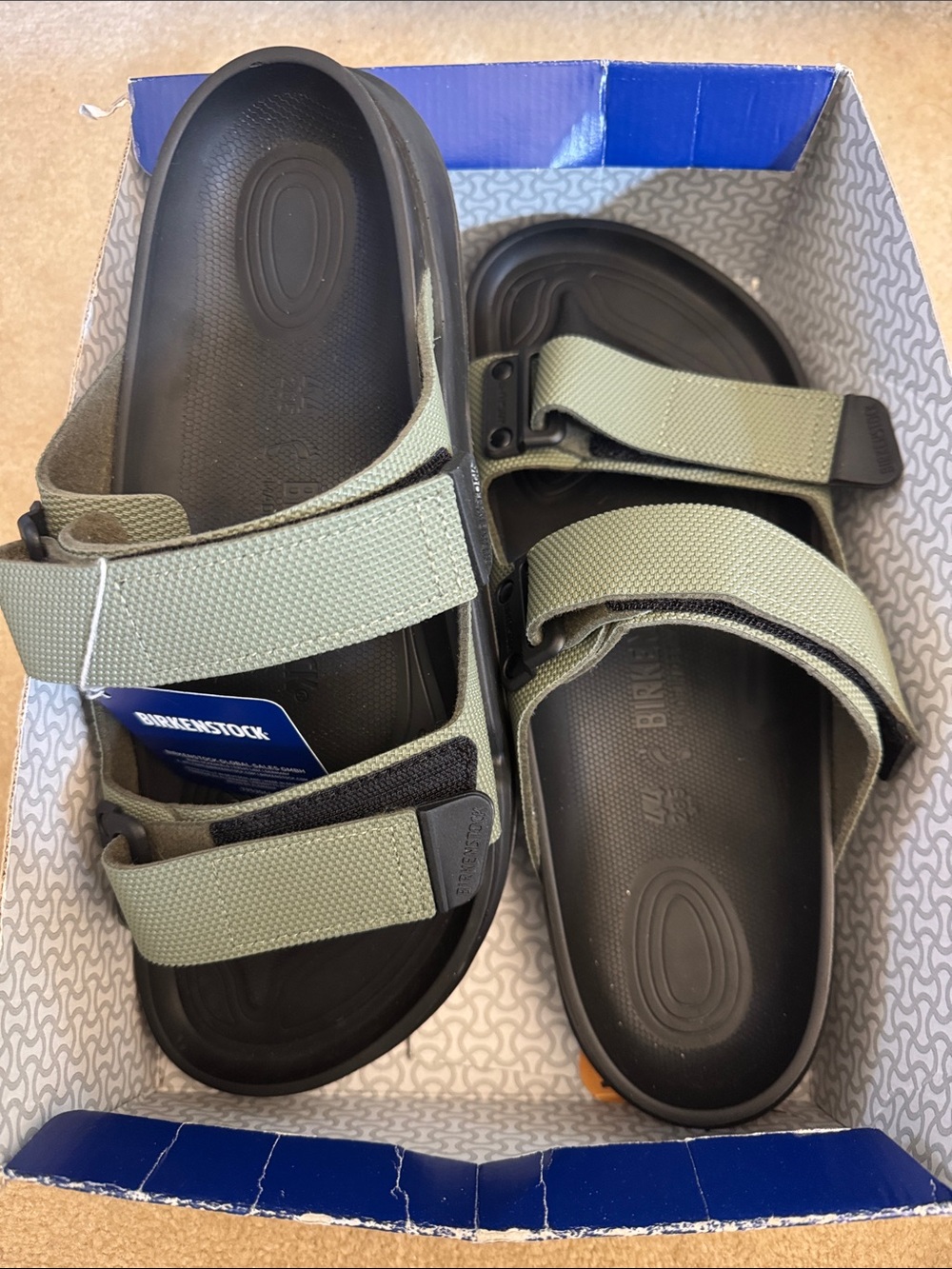 Birkenstock Men’s Sandals - Olive Straps with Black Footbed